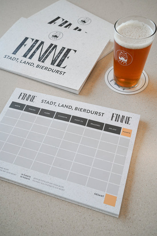 Stadt, Land, Bierdurst - Der FINNE Spieleblock